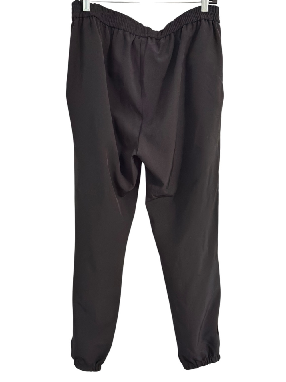 Sierra Sky Black Jogger Pants Size Large Elastic Waist Zip Pocket Tapered Ankle - Picture 3 of 11